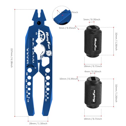 Metal Shock Absorber Pliers Rod Ball Clamp & Ball Joint Wrench Multi-Function RC Tool Combo Set for 1/8 1/10 RC Car, Blue