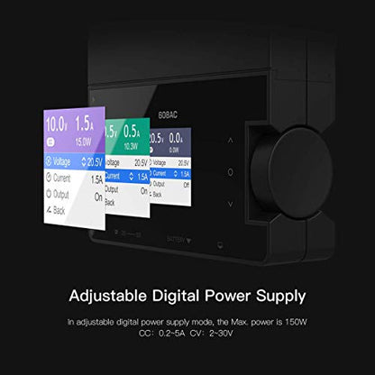 ISDT Lipo Battery Balance Charger 608AC - 8A/200W AC/DC Smart Hobby Charger for 1-6S Life, Lilon, LiPo, LiHv/Pb/NiMH RC Battery Dis-Charger with Detachable Power Supply, XT60 Port