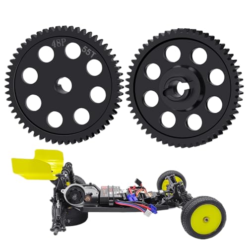 0.5M 55T Direct Drive Spur Gear for Losi 2WD Mini B Drag Mini-T | Steel Boxgear Main Gear Brushed/Brushless 1/16 1/18 RC Car - size: 55T