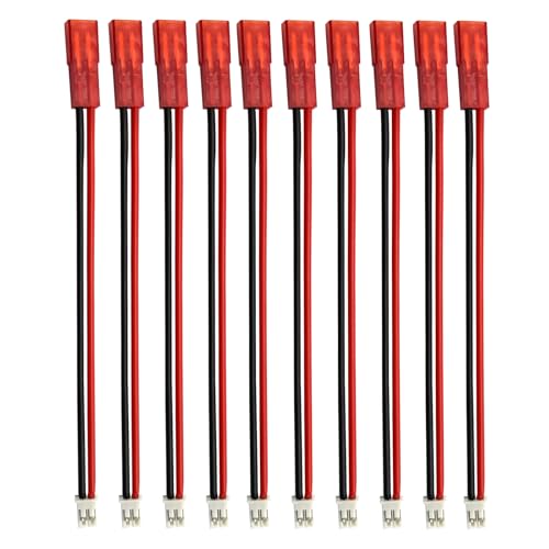 10Pcs JST to PH2.0 2Pin Adapter with 22AWG Cable Wire Compatible with Blade mCP-X Use E-Flite 120 SR Battery & Axial SCX24 1/24 RC Car Lipo Charging