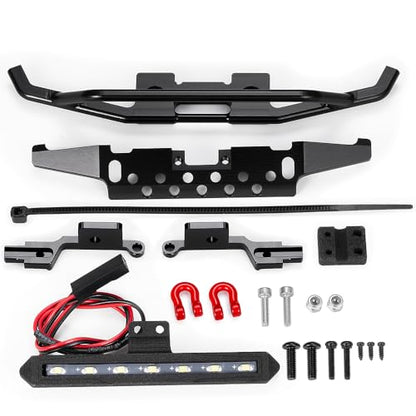 Aluminum Front and Rear Bumper Set Upgrades for TRX4M Bronco 1/18th RC Crawler Truck Car Parts - color: Front&rear Bumper