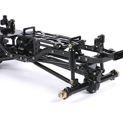 Metal Chassis Frame Assembled Kit for Axial SCX24 Deadbolt AXI90081 1/24 RC Crawler Car Upgrades (Black) - color: Black