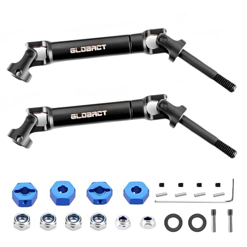 GLOBACT 2PCS 1144 Steel CVD Rear Driveshaft for Slash/Rustler/Stampede/Hoss - size: 2PCS