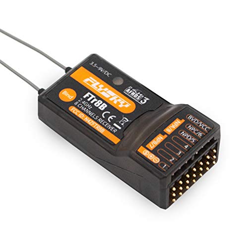 GoolRC Flysky FTr8B Receiver, 2.4GHz 8CH Dual Antenna Receiver with PWM/PPM/i.Bus/S.Bus Output Compatibility with AFHDS 3 Transmitters and RF Modules PL18/PL18 Ultra/NB4+/NB4 Pro+ for RC Car Boat
