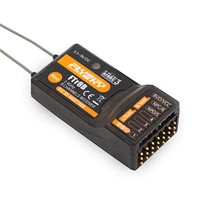 GoolRC Flysky FTr8B Receiver, 2.4GHz 8CH Dual Antenna Receiver with PWM/PPM/i.Bus/S.Bus Output Compatibility with AFHDS 3 Transmitters and RF Modules PL18/PL18 Ultra/NB4+/NB4 Pro+ for RC Car Boat