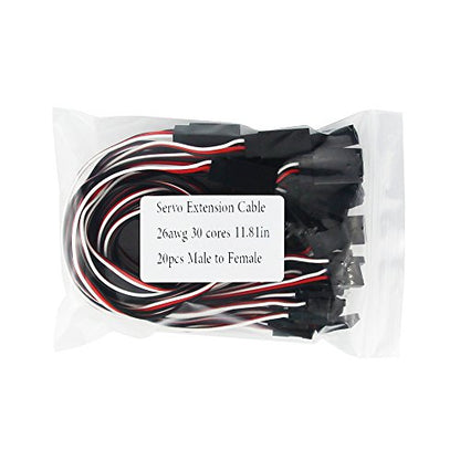 20pcs 11.81inch 30cm 300mm RC Servo Extension Cord Cable Wiring Lead for RC Car Helicopter