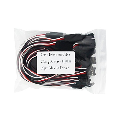 20pcs 11.81inch 30cm 300mm RC Servo Extension Cord Cable Wiring Lead for RC Car Helicopter