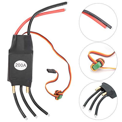 200A Electric Brushless Motor Controller,ESC Brushless Water Cooled Electric Speed Controller ESC for RC Boat Airboat Model