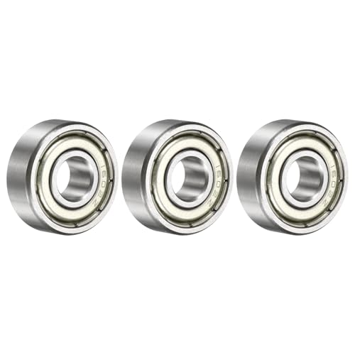 uxcell 3 Pcs 1602ZZ Deep Groove Ball Bearing 1/4" x 11/16" x 1/4" Double Metal Sealed, Chrome Steel Bearings - size: 1602ZZ 1/4" x 11/16" x 1/4"