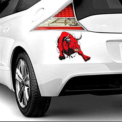 6-Inch Fashion Car Stickers - Angry Bull Design, Left and Right 2PCS (Style 2) - style: Style 2