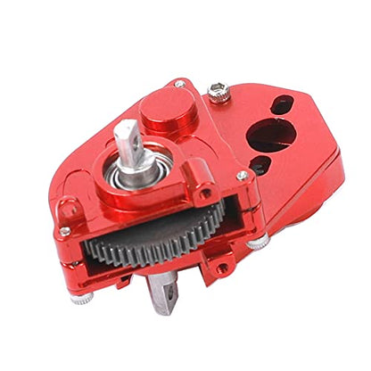 Aluminum Alloy Transmission Case Gearbox Complete for 1/24 Axial SCX24 RC Crawler Upgrades (Red) - color: Red