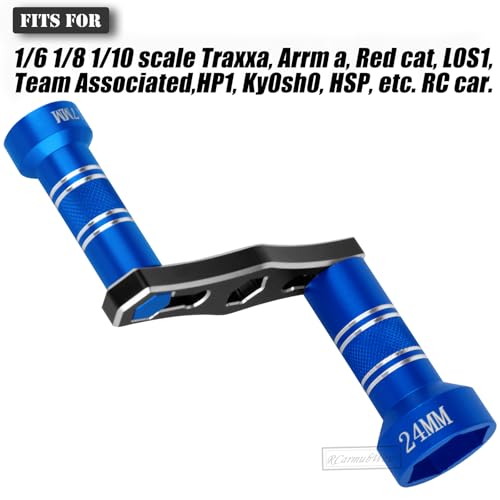 RC Interchangeable 17mm & 24mm Upgrades Part for 1/6 1/8 1/10 Scale RC Car Trucks Crawler Buggy,Spanner Repair Tool,Navy Blue - color: Navy Blue(1set)