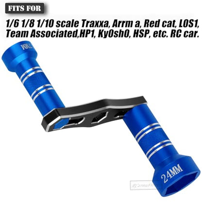 RC Interchangeable 17mm & 24mm Upgrades Part for 1/6 1/8 1/10 Scale RC Car Trucks Crawler Buggy,Spanner Repair Tool,Navy Blue - color: Navy Blue(1set)