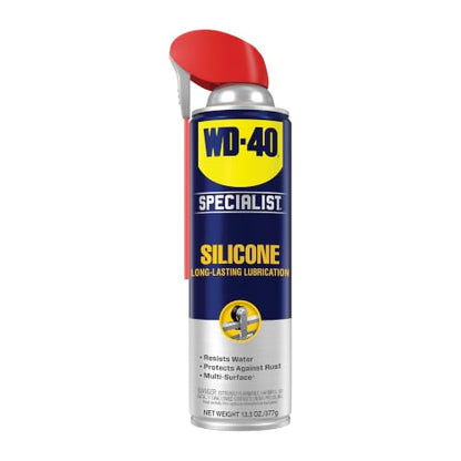 WD-40 Specialist Silicone Lubricant, New Bigger Can, 13.3 OZ [1-Pack] | Safe on Rubber and Vinyl, Dry Finish Attracts No Dirt, Reduces Friction and Wear for Window Tracks and Cables - size: 1-Pack, style: 13.3 Oz