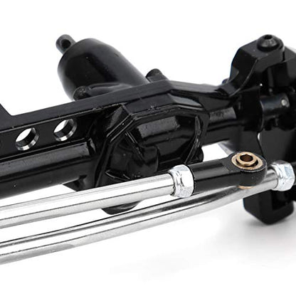 Remote Control Car Metal Front Portal Axle Assembly for 1/10 SCX10 III RC Crawler (Black) - color: Black