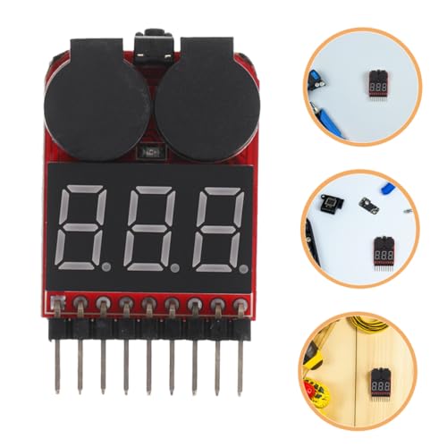 2pcs Lithium Battery Tester with Sound Alarm, 1-8s Lipo Voltage Monitor for Household and Rc Battery Capacity Measurement and Low Voltage Warning
