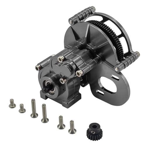 for Axial for Scx10 Ii 2 1/10 Rc Crawler Car Transmission Speed Gearbox Set Kit with Metal Gear Upgrades Parts Accessories RC Parts(Metallic) - color: Metallic