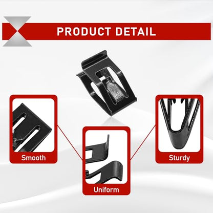 100Pcs 10 Sizes Metal Trim Clip - Panel Spring Clip Kit 7.9mm 10mm 11mm 13.1mm 14.1mm 15.3mm 15.8mm 16mm 17.3mm 18.2mm Auto Car U-Clip Trim Moulding Clip Kit Compatible with Audi VW 4A0-867-276A