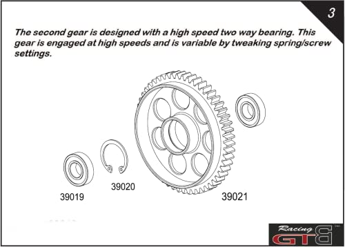 GTB Metal 2 Dual Speed System with Gear Cover Set for RC 1/5 Gasonline Car 1:5 HPI Baja 5B SS 5SC | HPI Baja 2 Speed Gear Transmission - color: 2 Speed Gear Set