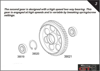 GTB Metal 2 Dual Speed System with Gear Cover Set for RC 1/5 Gasonline Car 1:5 HPI Baja 5B SS 5SC | HPI Baja 2 Speed Gear Transmission - color: 2 Speed Gear Set