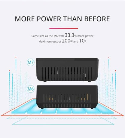SPARKHOBBY ToolkitRC M7 200W 10A 1-6S Lipo High Power Lithium Battery Multifunctional Balance Charger Discharger 2.0inch LCD for RC Drones (1PC M7 Black) - color: 1pc M7 Black
