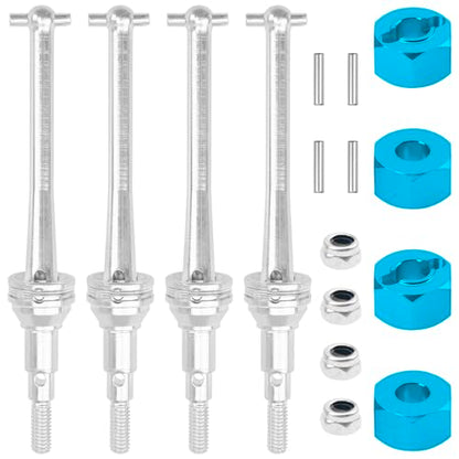 ShareGoo Steel CVD Drive Shaft Dogbone w/Hex Wheel Hubs Hex Adapter Compatible with MJX Hyper Go H14BM 14210 14209 1/14 RC Car (Silver) - color: Silver