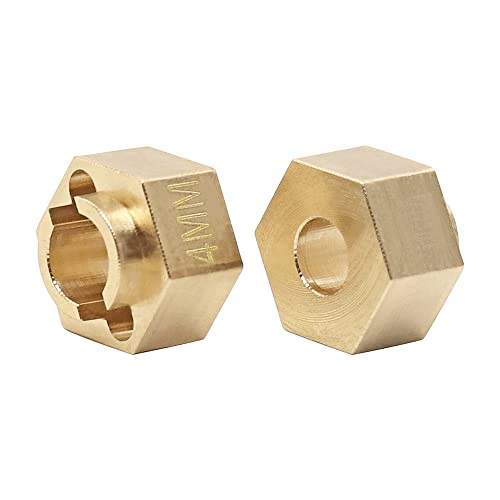 Brass Wheel Hex Hub 4mm Extenders Adaptor Set for 1/18 TRX4M Upgrade Parts RC Crawler Car - size: 4MM