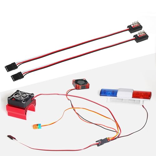 2pcs JR Style Servo Connector Cable 1 Male to 4 Female Y Harness Leads Splitter Lead Wire 3 Pin JR Plug 4-in-1 for RC Cars Airplane Helicopter Drone Receiver Fan Extender Wire ﻿ (2pcs)