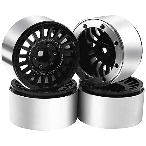 2.2" Metal Beadlock Wheel Rims 35mm Wide Fit 2.2 Tires Compatible with Traxxas TRX4 TRX6 Axial SCX10 90046 SCX10-III Wraith RR10 Spectra 1/10 RC Crawler
