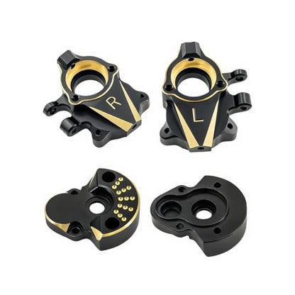 Coating Brass Steering Knuckle and Front Outer Portal Housing 68.7g Black for Redcat Ascent-18 Rc Car Upgrade Parts Crawler Accessories 1/18