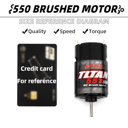 RC Car 550 55T Motor Brushed High Torque Waterproof Motor for 1/10 RC Crawler Axial SCX10 AXI03007 JL 90046 TRX4 TRX6 RC Car Boat Motor 550 Brushed Suitable for Climbing Off-Road