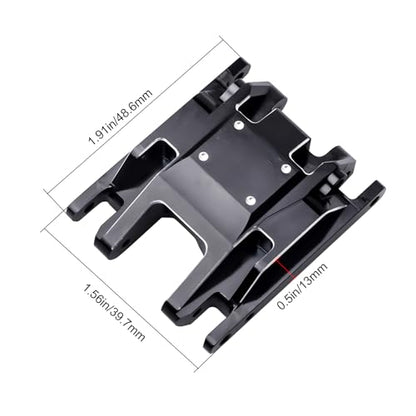 Aluminum Skid Plate Transmission Mount Heavy Duty for TRX4M K10 High Trail F150 Bronco Defender 1/18 Crawler Car Upgrades (Black Silver) - color: Black Silver