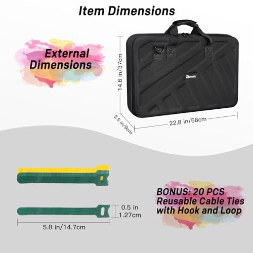 RAYMACE Lightweight Molded EVA Storage Case, DJ Controller Case | Shockproof Foam and Shoulder Strap(22.8x14.6x3.5Inch) - size: 22.8 x 14.6 x 3.5 Inch