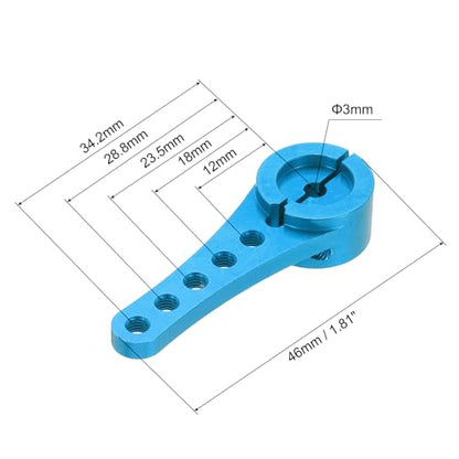MECCANIXITY 2 Pcs Aluminum Servo Horn Long 25T Steering Arm 46mm Length Sky Blue Suitable for DIY RC Car/Boat/AirplanesBoat Model Accessories with M2.5 Screws - color: Sky Blue