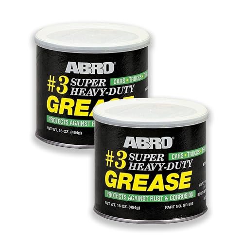 ABRO Masters #3 Wheel Bearing Grease 16 oz, Heavy-Duty Sodium-Based, 2 Pack | Heavy-duty grease protects wheel bearings, chassis and joints under high heat and load; resists water and rust - size: Pack of 2