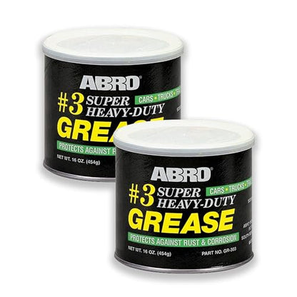 ABRO Masters #3 Wheel Bearing Grease 16 oz, Heavy-Duty Sodium-Based, 2 Pack | Heavy-duty grease protects wheel bearings, chassis and joints under high heat and load; resists water and rust - size: Pack of 2
