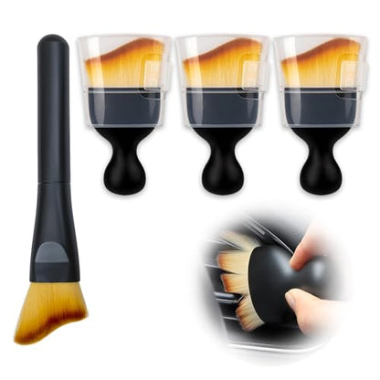 4PCS Car Interior Dust Brush,Soft Microfiber Bristles, Car Detailing Brush Cleaning Brush, Dust Brush Car Interior Cleaning Tool for Car Vents, Dashboards, and Home Use - size: 4PCS