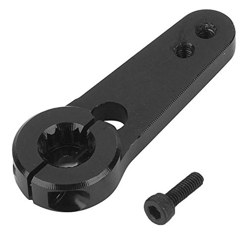 Dilwe Servo Horn, Metal RC Steering Servo Half Arm Horn 15T for HSP 1:5 Scale Truck Upgrade Part Black Silver(Black)