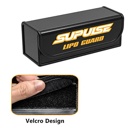 LiPo Battery Bag, 2 Pack, Fireproof & Explosionproof Storage | Heat-Resistant Fiberglass Case for LiPo Batteries Charging, Transport (7.28 x 2.95 x 2.36 inches) - size: small