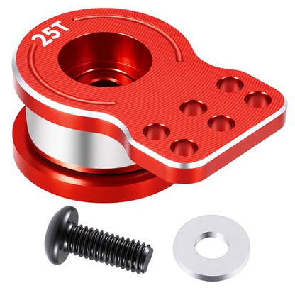 MORLORDY Adjustable 25T RC Servo Saver Aluminum Unloading Servo Arm for 1/12 Tamiya Lunch Box CW-01 Chassis Midnight Pumpkin RC Truck Upgrade Parts (Red) - color: Red