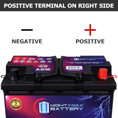 Mighty Max Battery MM-H6 Start and Stop Car BCI Group Size 48 12V 70 AH, 120RC, 760 CCA Rechargeable AGM Car Battery - style: Group 48