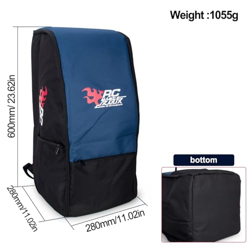  RC Backpack,RC Car Storage Bag,Multi Pockets Duffel Bag Carrying Case for 1/8 & 1/10 RC Car SCX10 Capra Wrangler TRX4 E-REVO VS4 BRX01 TF2 D90 CC01 YK4082 RGT EX8619 (Blue) - color: Blue