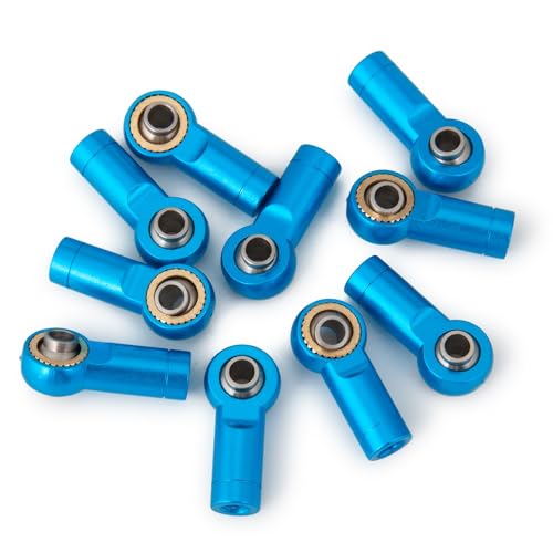 10pcs/Set Aluminum M3 Link Rod End Ball Joint CCW for 1/10 RC Car Crawler SCX10 D90 ( Color : Black 10pcs )