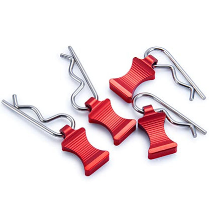 Que-T 1 Set Body Clips Pins with Pull Tabs for 1:6 Axial SCX6 AXI05000 RC Crawler Car (Red) - color: Red