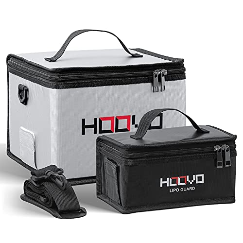 HOOVO Lipo Bag Fireproof Explosionproof Lipo Battery Safe Bag | LiPo Guard Safe Bag for Lipo Battery Storage and Charging with Double Zipper