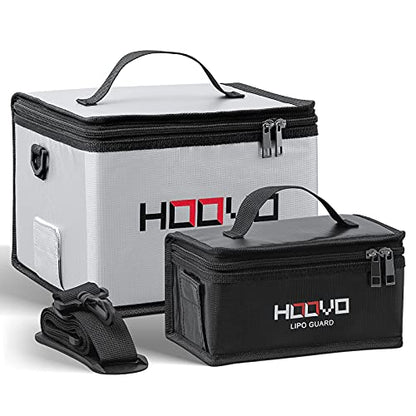 HOOVO Lipo Bag Fireproof Explosionproof Lipo Battery Safe Bag | LiPo Guard Safe Bag for Lipo Battery Storage and Charging with Double Zipper