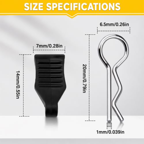 60-Pack RC Body Clips with Pull Tabs, 1mm Pins | Stainless steel, curved R-clip design, compatible with SCX24, TRX4M, H16BM, 16889 models