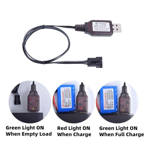 7.4v Battery Charger SM-4P Plug (Positive) 2S li-on Li-po USB Battery for RC Car/RC Boat/Gel Blaster