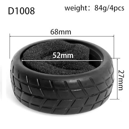 8pcs 1/10 RC Drift Tires 65 * 26mm for On Road Racing Car Drift RC Touring Car (Style C) - style: style C