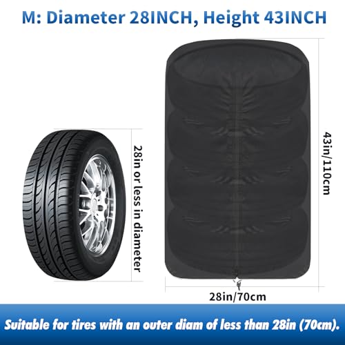 KALINCO Tire Cover, Waterproof Tire Storage Bag, Dust-Proof Seasonal Tire Cover, Fits up to Diameter 28" Tires, 2 Pack - size: Fits up to 28" Tires